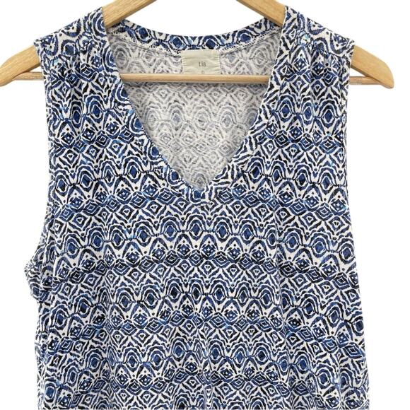 Anthropologie T.la Blue Breezy Tunic Sleeveless Hi-lo Hem Cotton Tank Top Size L - Picture 4 of 11
